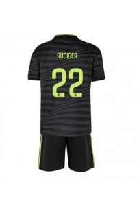 Fotbalové Dres Real Madrid Antonio Rudiger #22 Dětské Třetí Oblečení 2022-23 Krátký Rukáv (+ trenýrky)